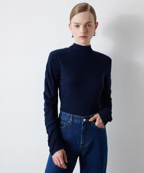 Ipekyol Turtleneck Long Sleeve Top Navy Blue