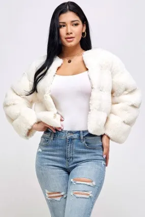 Ivory Crop Fur Coat