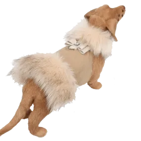Ivory Fox Fur Coat with Big Bow