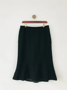 Jaeger Women’s Wool Flared Hem Pencil Skirt | UK14 | Black
