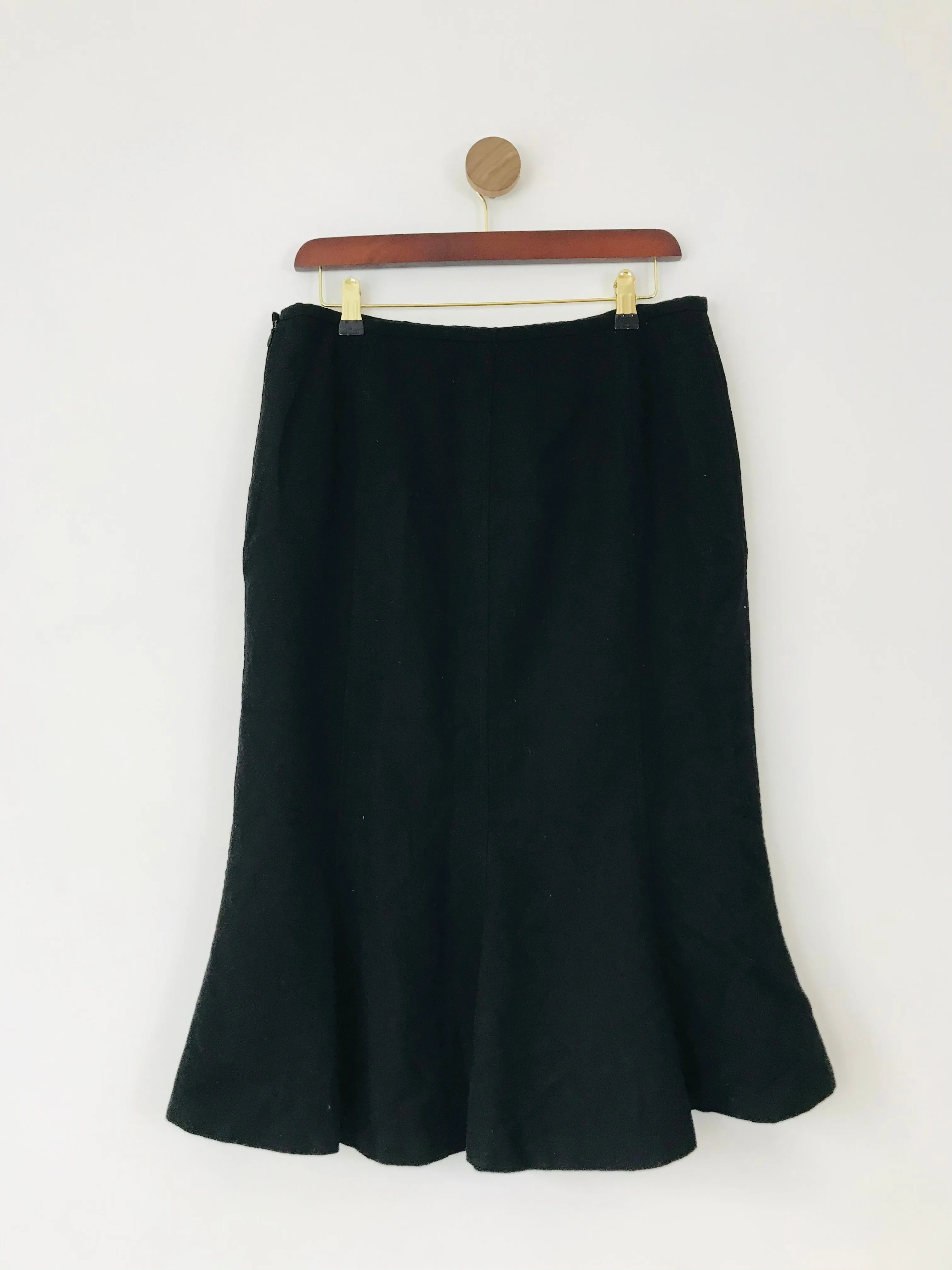 Jaeger Women’s Wool Flared Hem Pencil Skirt | UK14 | Black
