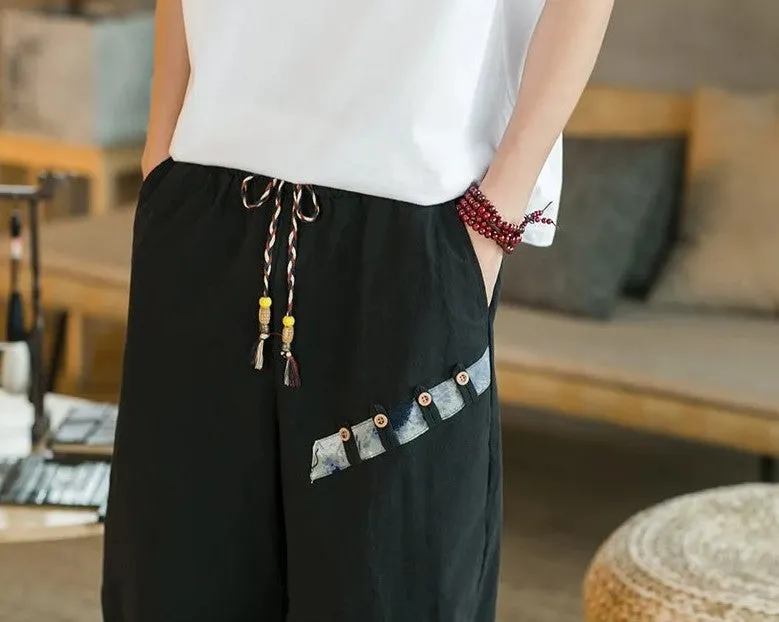 Japanese Summer Thin Cotton/Linen Cropped Pants
