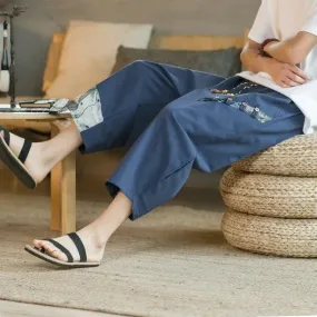 Japanese Summer Thin Cotton/Linen Cropped Pants