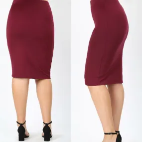 Josie Premium Pencil Skirt- Fired Brick