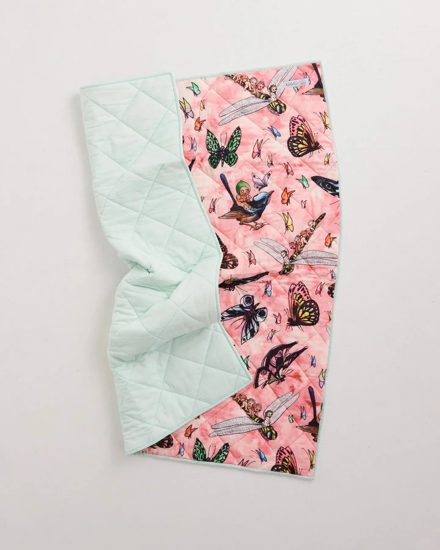 Kip & Co x May Gibbs Fly Baby Organic Cotton Quilted Cot Bedspread