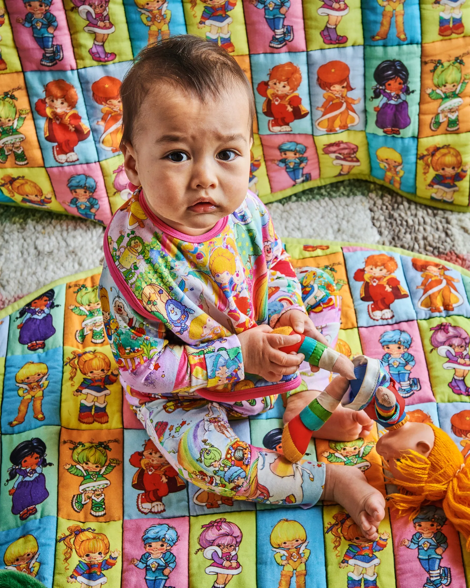 Kip & Co x Rainbow Brite The Gang Organic Cotton Quilted Baby Play Mat