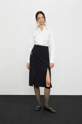Knee-length Skirt with Accessories Black