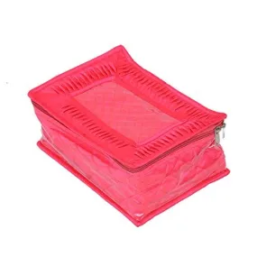 Kuber Industries Quilted Velvet Jewellery Box, Pink