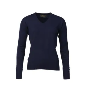 Laksen Essex V-Neck Merino Ladies Jumper - Navy