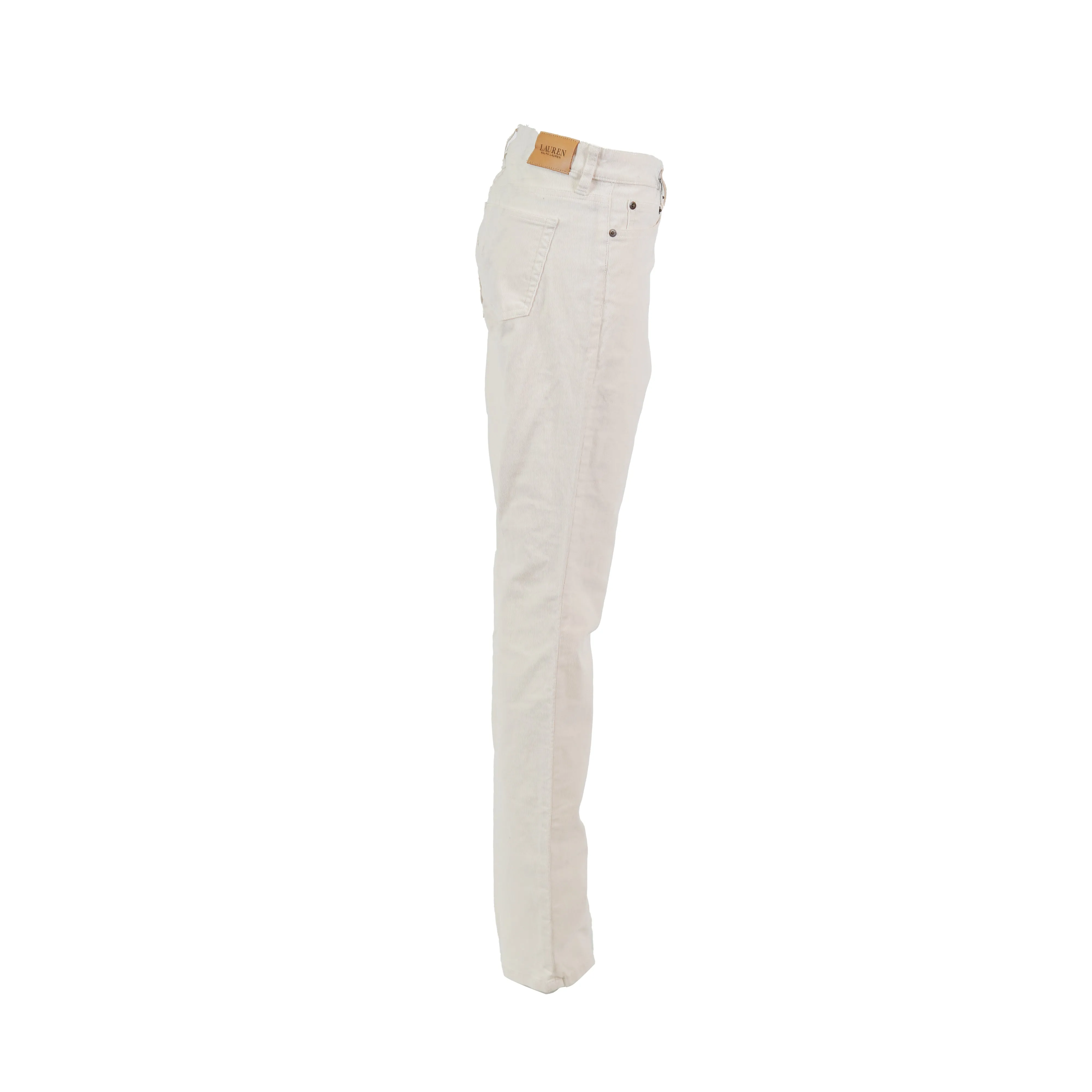 Lauren Ralph Lauren Women's Premier Straight Corduroy Pants Ivory Size 8x32