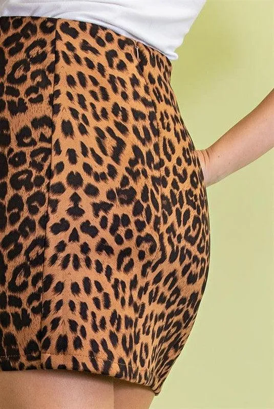 leopard mini skirt