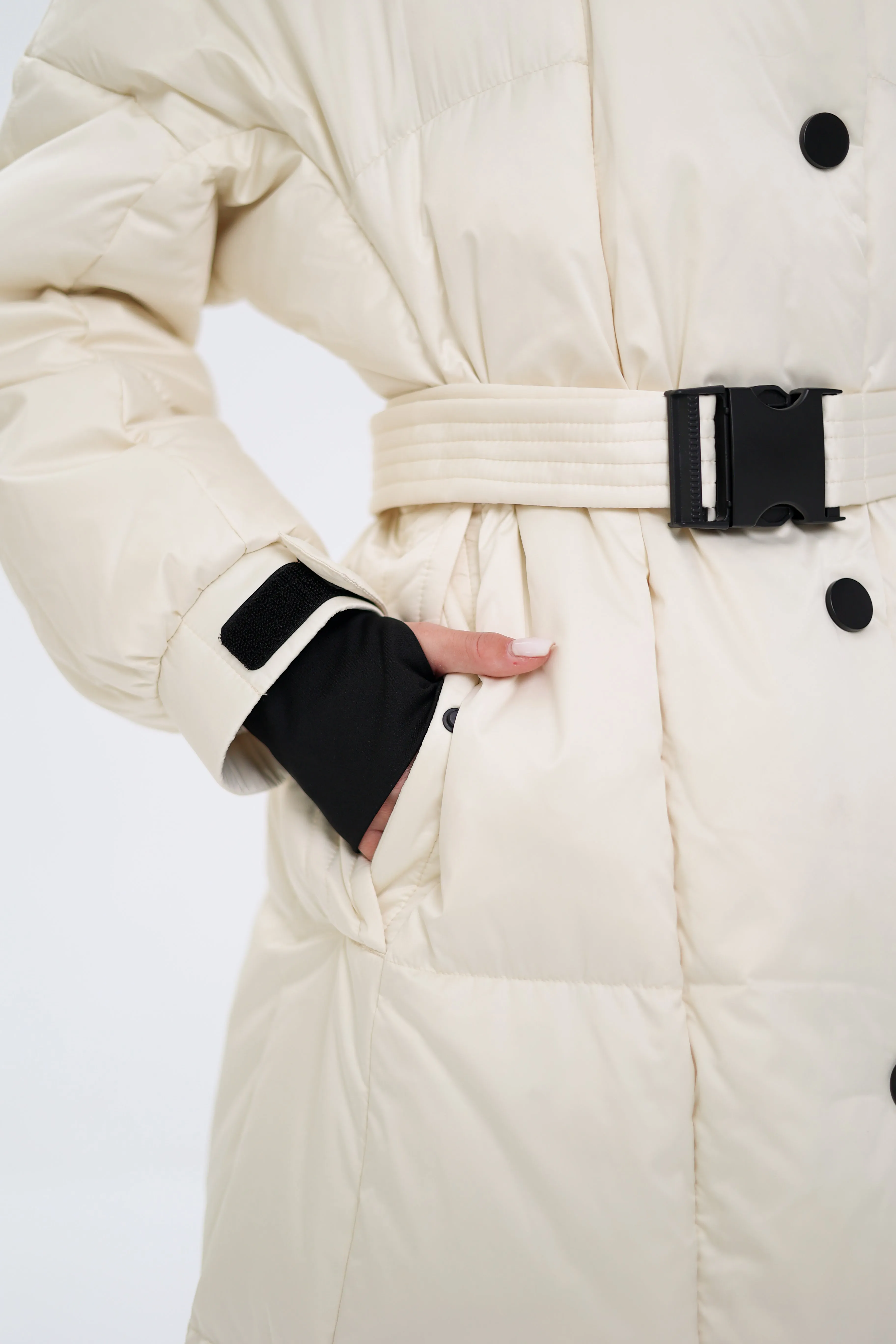 Lexi Genuine Polar Fox Fur Trim Down Fill Coat