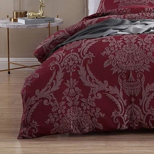 Lisbon Cabernet Quilt Cover Set by Logan and Mason Platinum