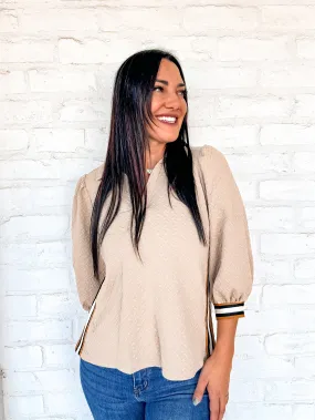 Lovely Times Taupe Top