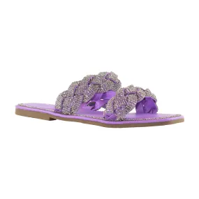 Maddy - Double Embellished Braided Strap Sandals, Easy Slip-On Design, Chic Summer Footwear, Lightweight & Comfortable, Perfect for Casual Outings