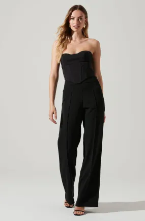 Madison High Waist Pintuck Trouser Pants