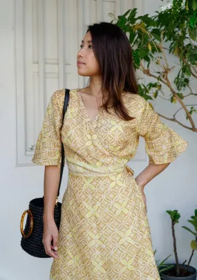 Magnolia Batik Wrap Dress in Golden Glamour