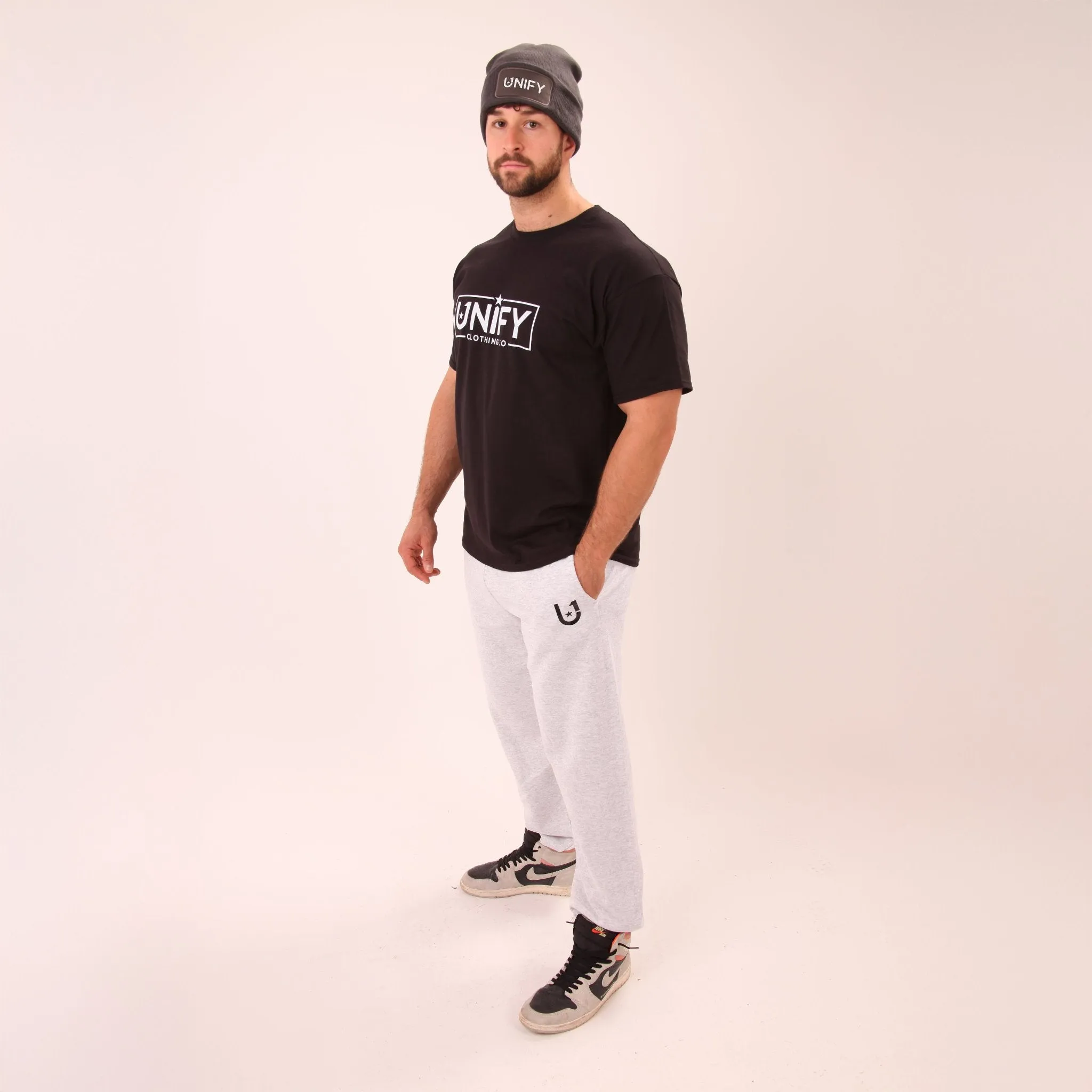 Mens Relaxed Fit Sweat Pants - Mens Grey Joggers - U1 Sweat Pants