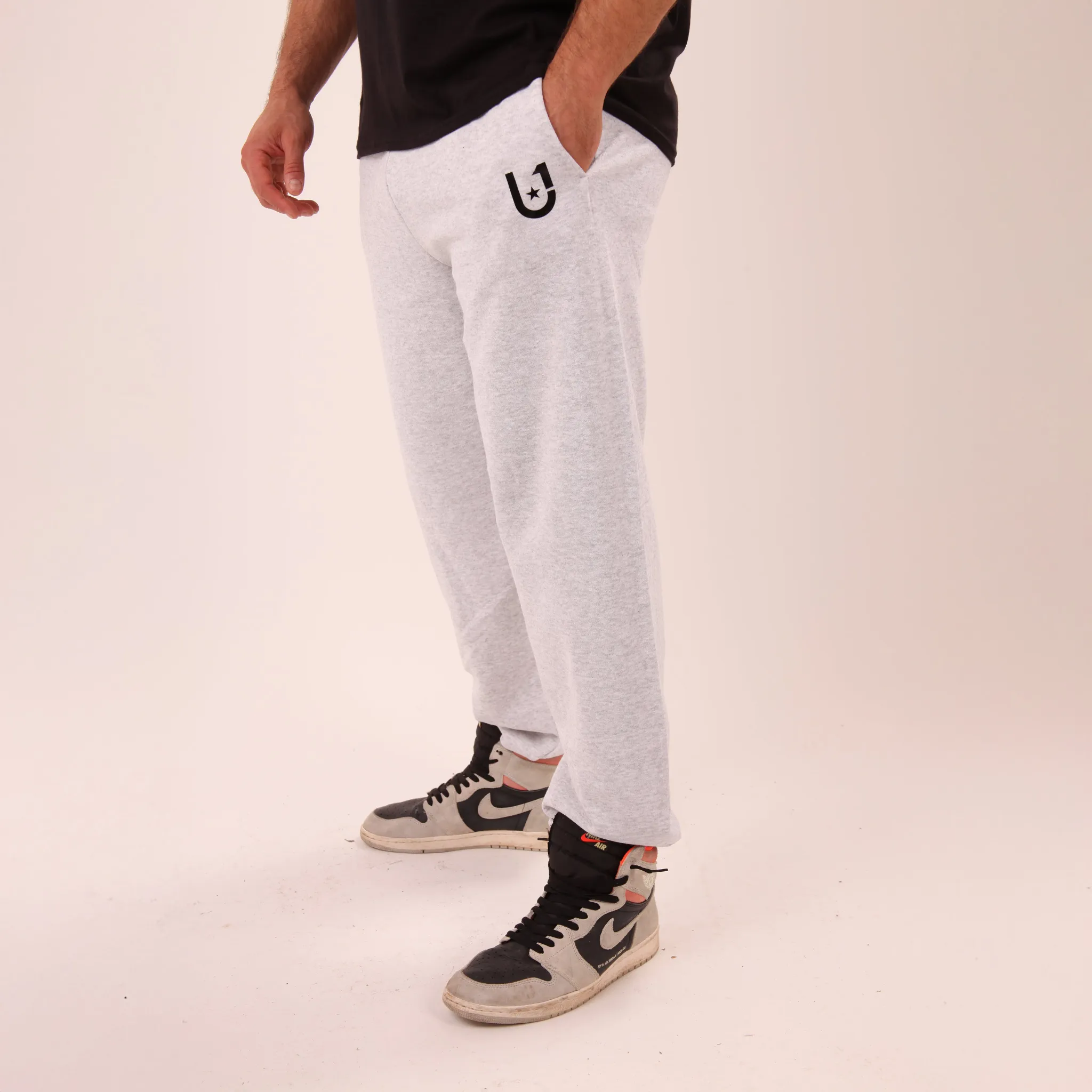 Mens Relaxed Fit Sweat Pants - Mens Grey Joggers - U1 Sweat Pants