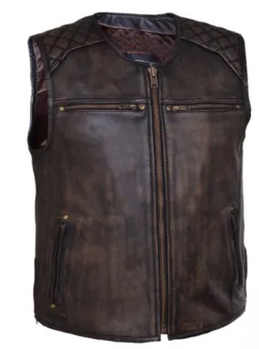Mens Zippered MONTANA Brown Vest