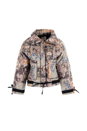 Multicolored Mini Puffer Coat