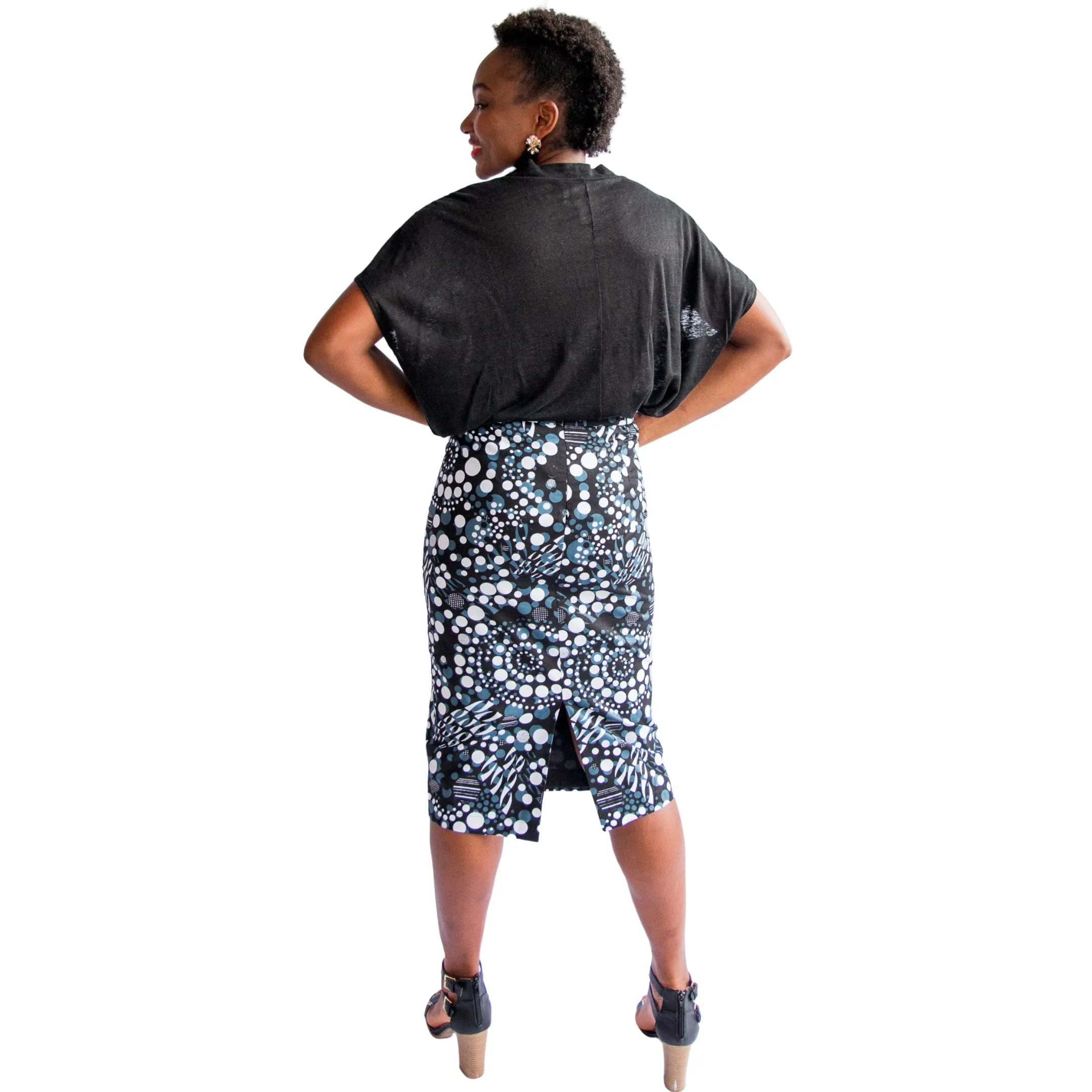 Àníké Pencil Skirt (Grey/Black/White)