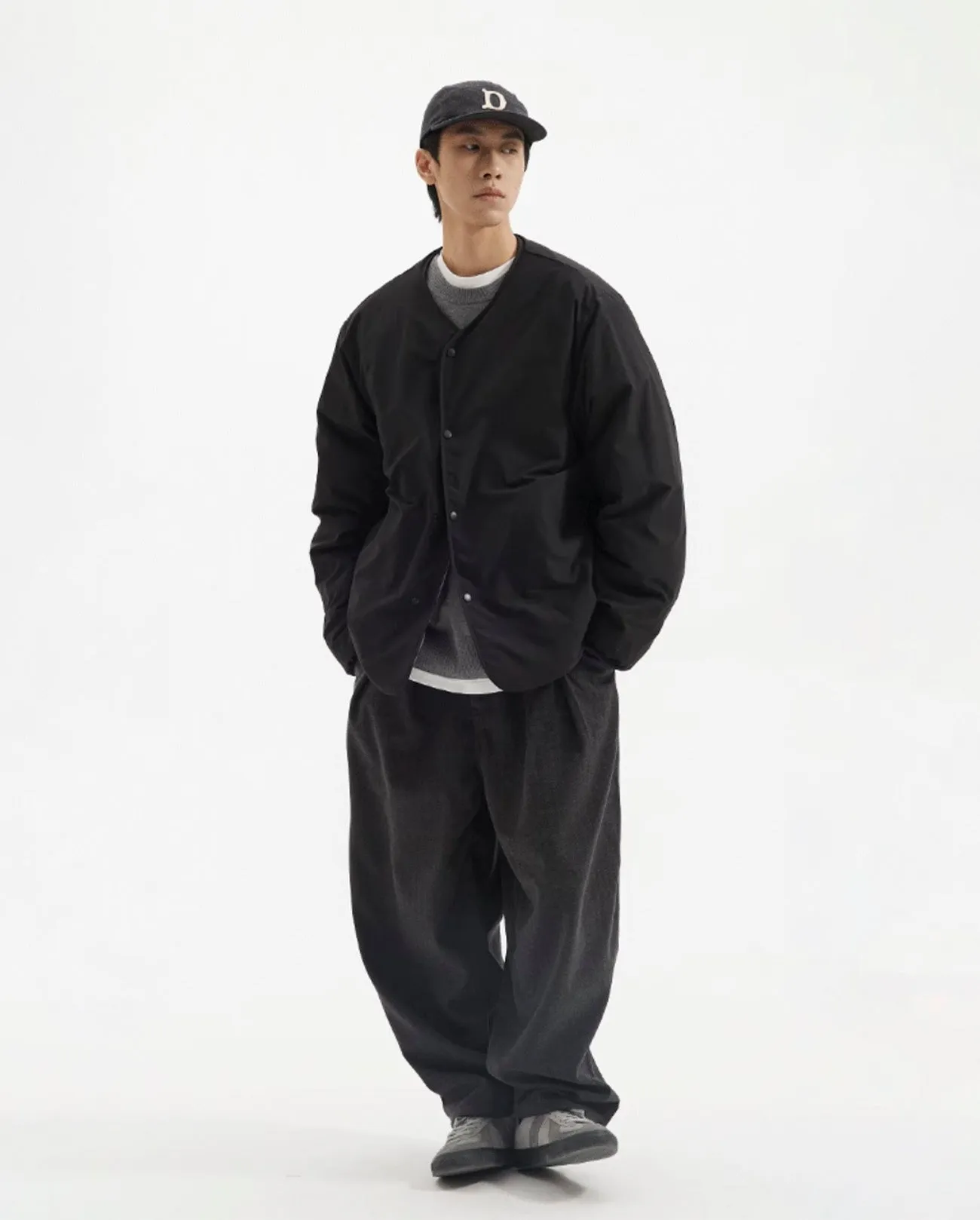 NO COLLAR QUILTED DOWN COAT W682