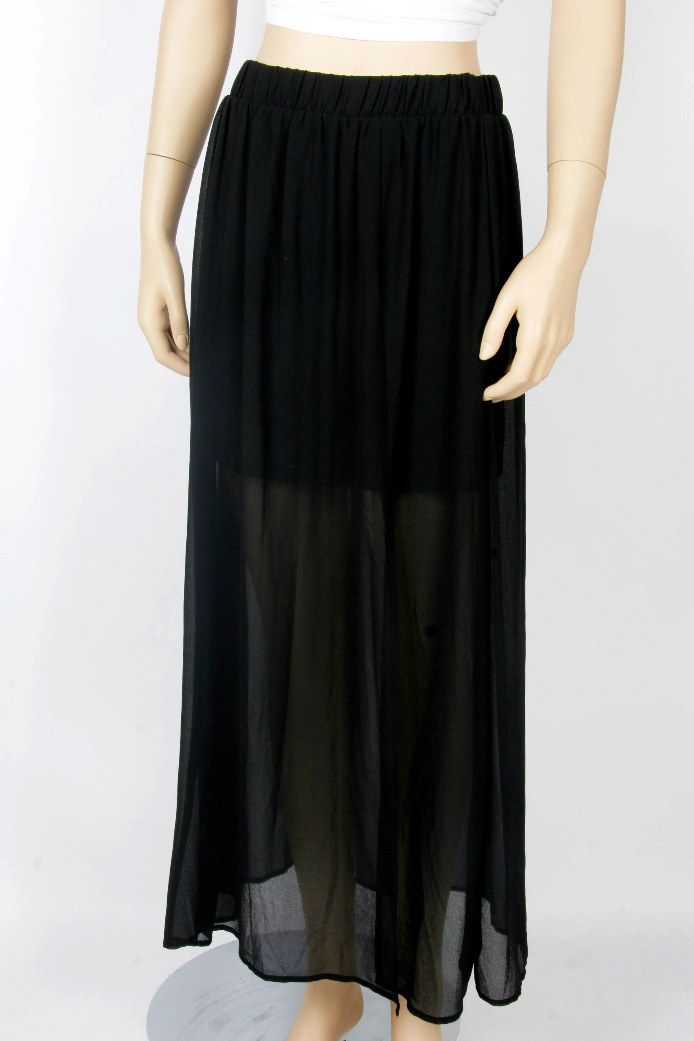NWOT Forever 21 Half Sheer Chiffon Maxi-Size Small