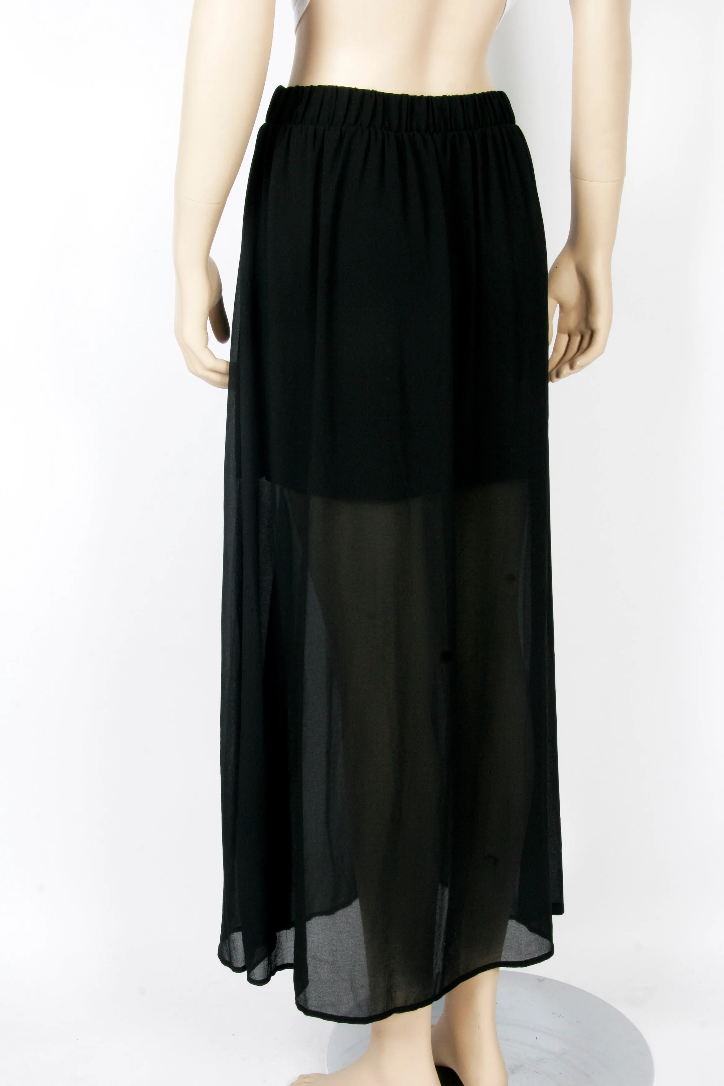 NWOT Forever 21 Half Sheer Chiffon Maxi-Size Small