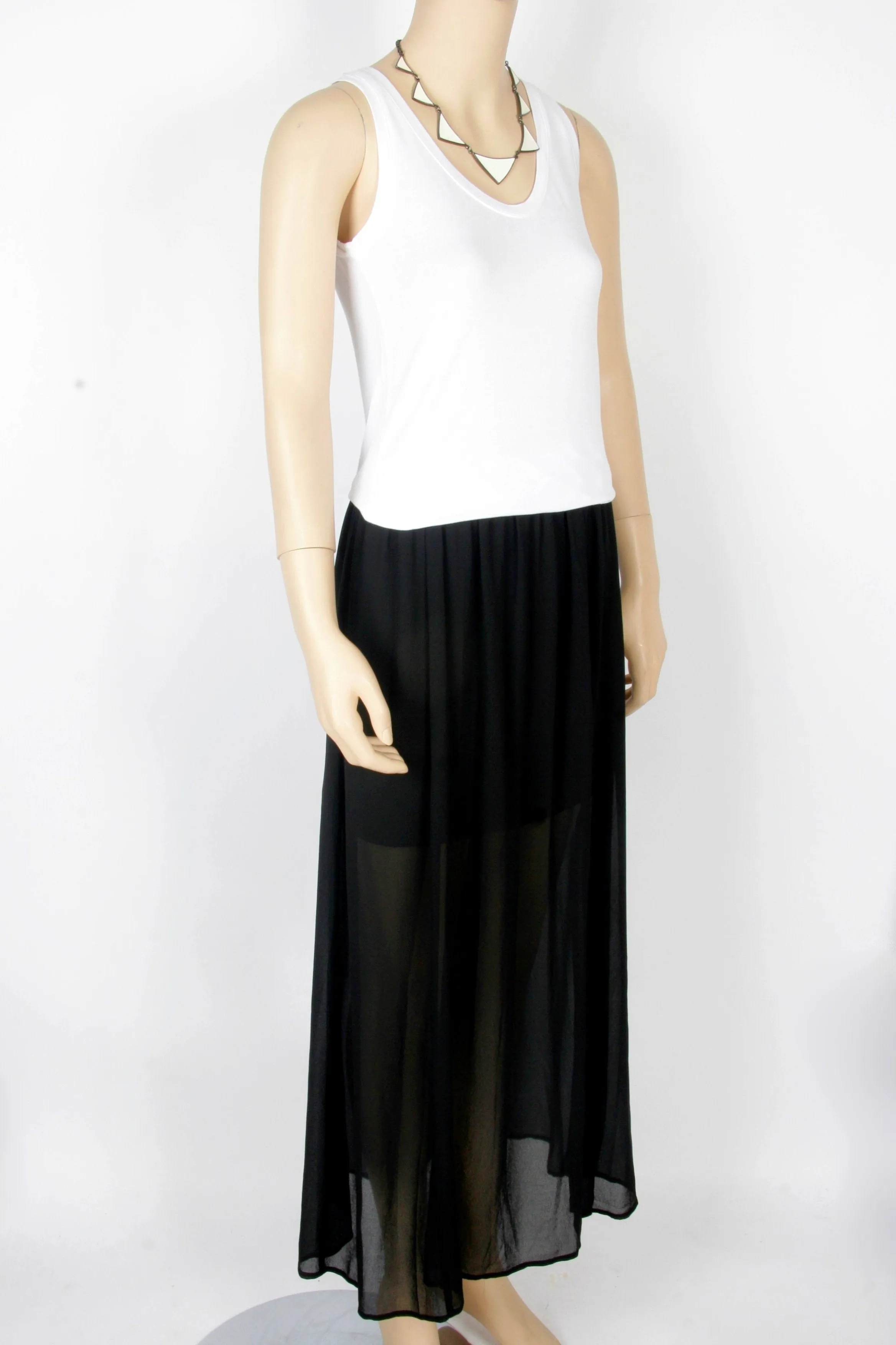 NWOT Forever 21 Half Sheer Chiffon Maxi-Size Small