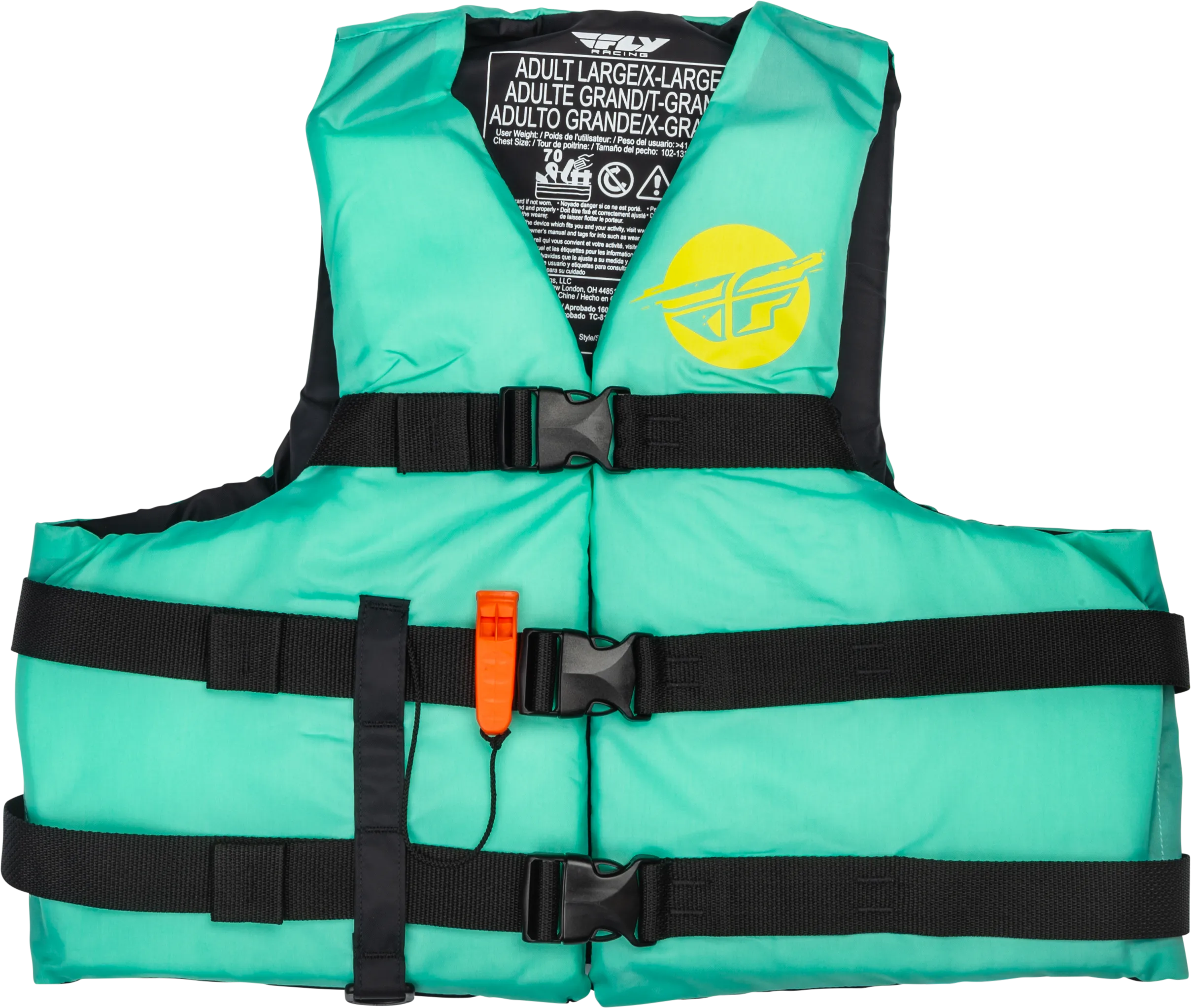 NYLON FLOTATION VEST SEAFOAM GREEN/YELLOW 2X