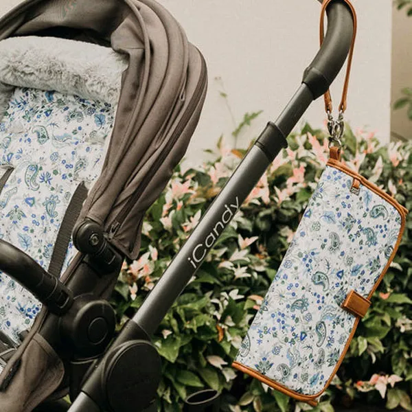 OiOi Reversible Cozy Fleece Pram Liner - Blue Paisley