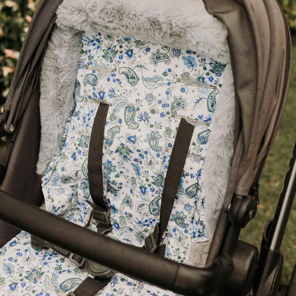 OiOi Reversible Cozy Fleece Pram Liner - Blue Paisley