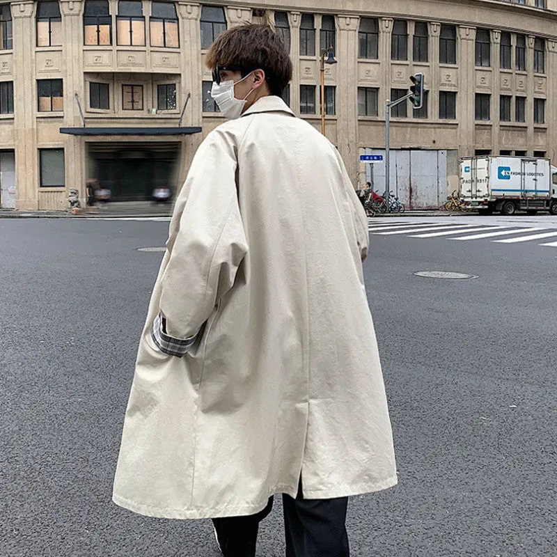 Plaid Casual Trench Coat