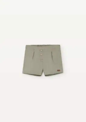 Popelin Green Linen Chino Shorts