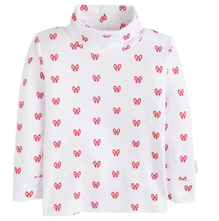 Printed Turtleneck - Red Bow