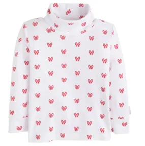 Printed Turtleneck - Red Bow