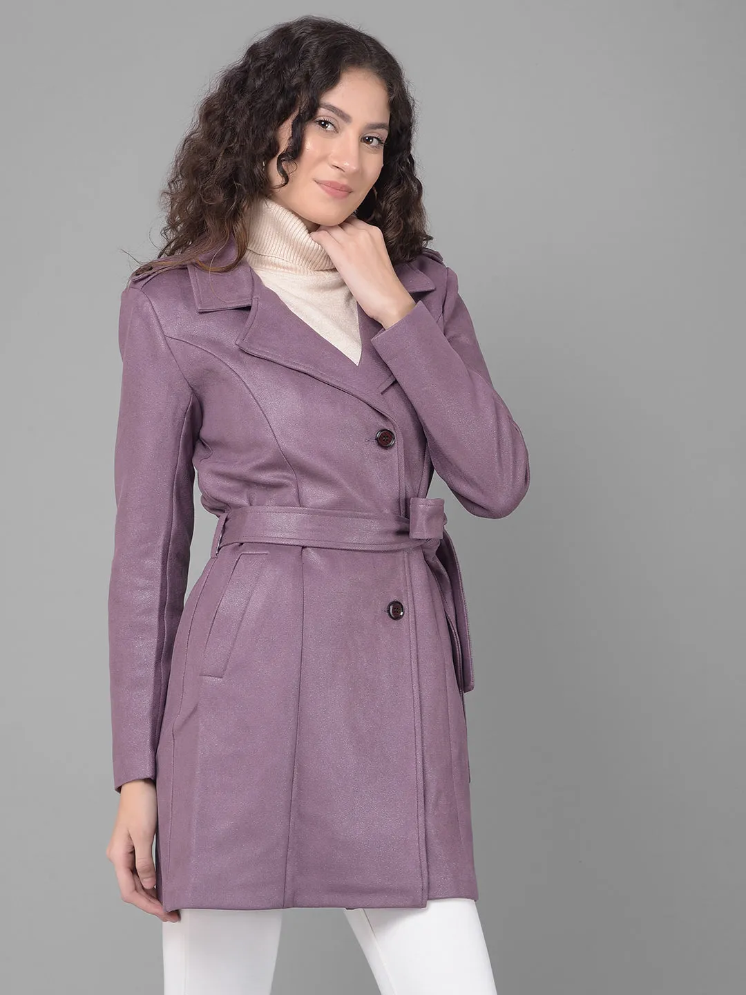 Purple Suede Trench Coat
