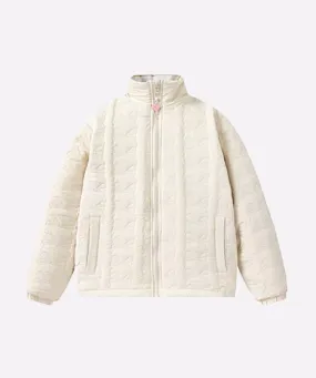 Quilted Bow Impression High-Collar Coat