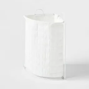Quilted Collapsible Corner Hamper White - Pillowfort