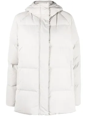 quilted-finish hooded coat