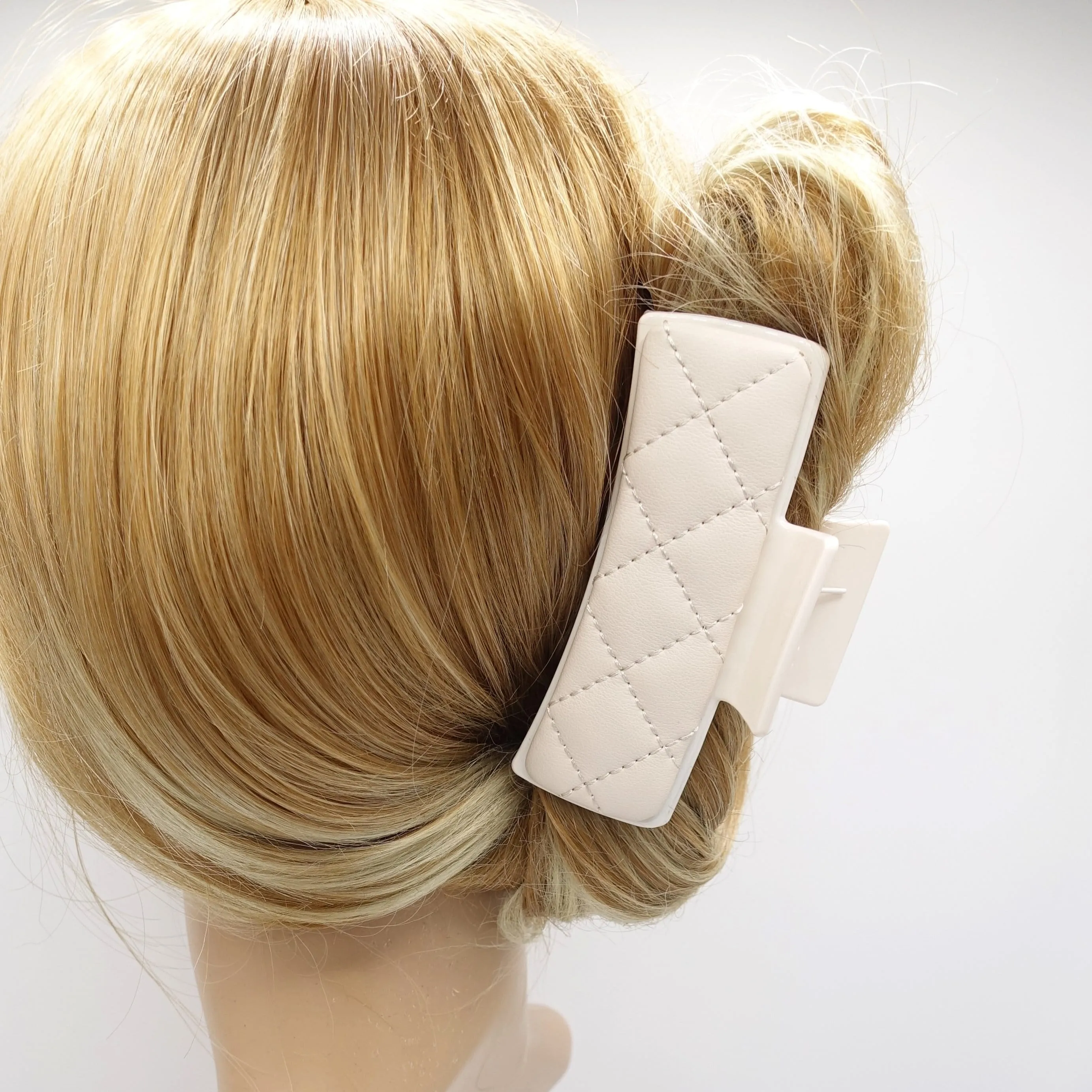 quilted hair claw, trendy hair claw, hair accessory shop for women