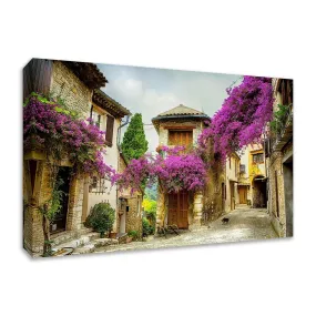 "Bougainvillea Lane", Fine Art Giclee Print on Gallery Wrap Canvas, Ready to Hang