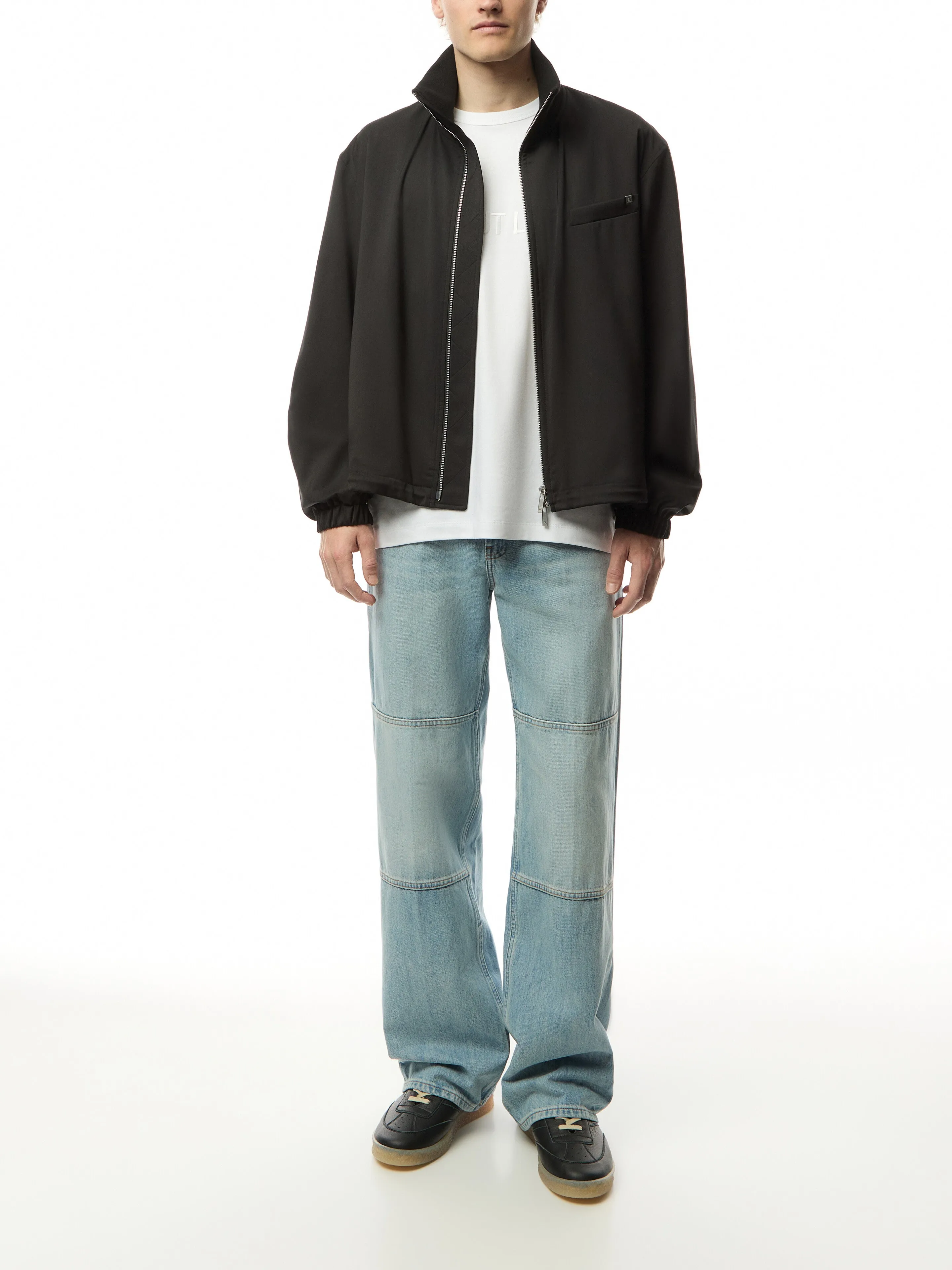 Relaxed Wool Bomber Jacket