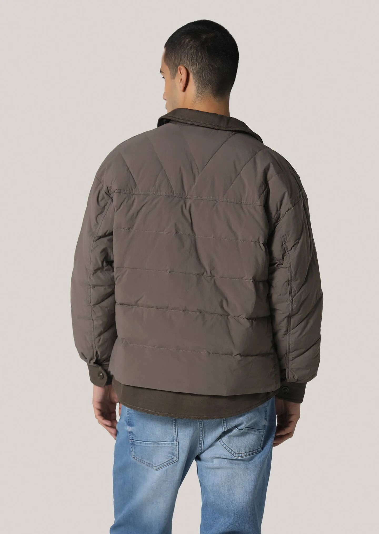 Shuttleworth Coffee Cropped Sleeve Jacket