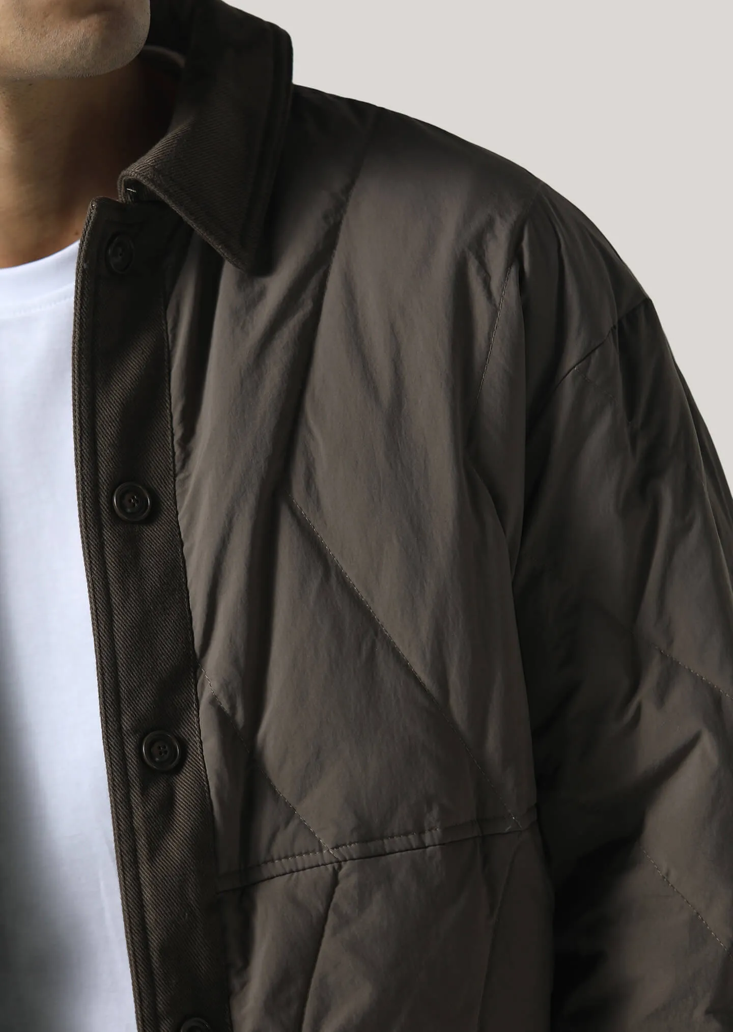 Shuttleworth Coffee Cropped Sleeve Jacket