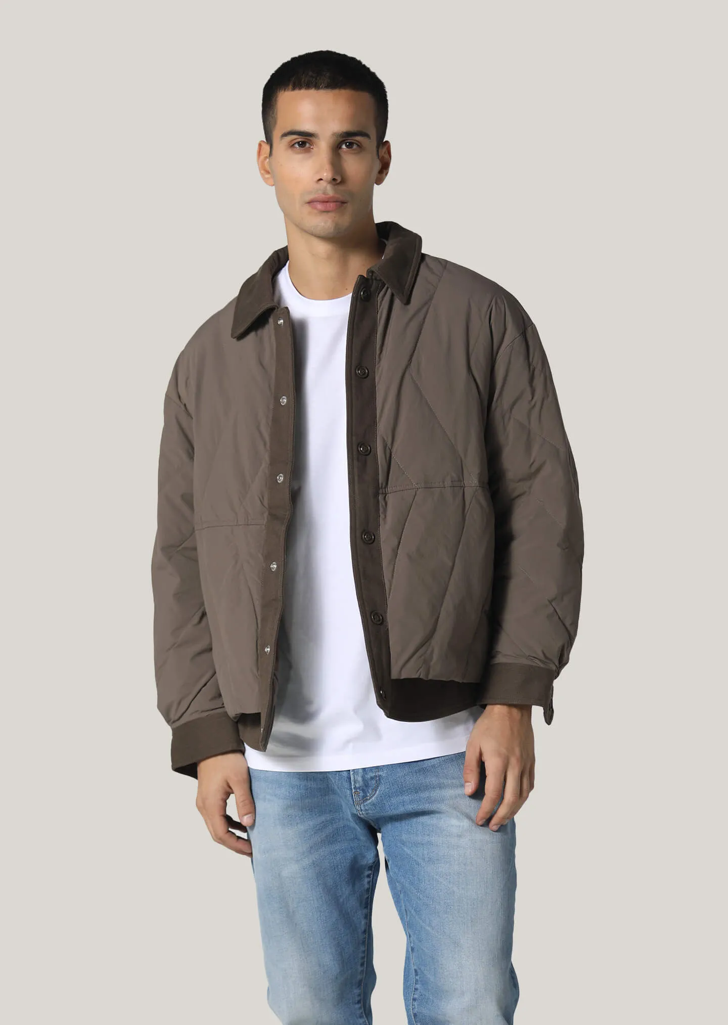 Shuttleworth Coffee Cropped Sleeve Jacket