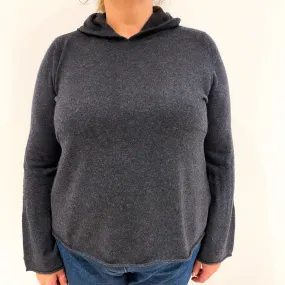 Slate Grey Cashmere Hooded Jumper Extra Large