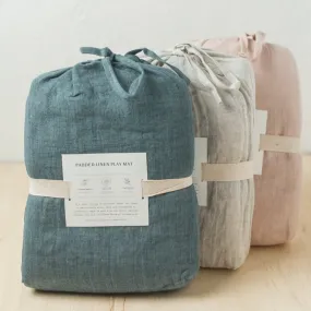 Stone Washed Linen Quilted Play Mat