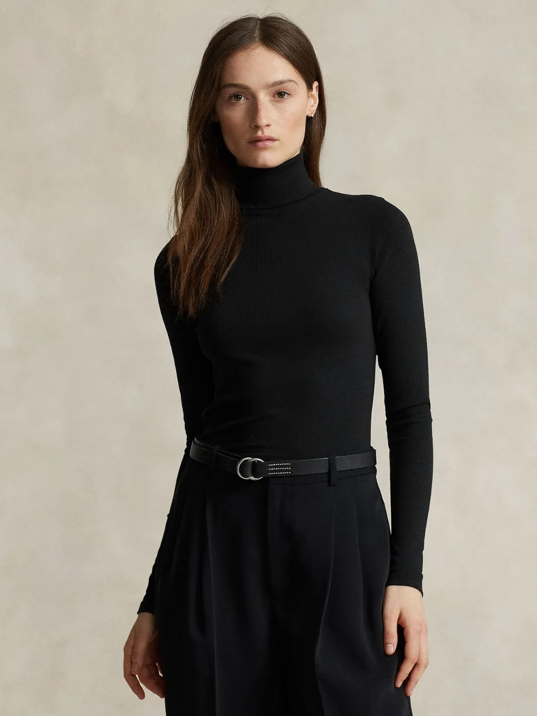STRETCH RIBBED TURTLENECK Sort